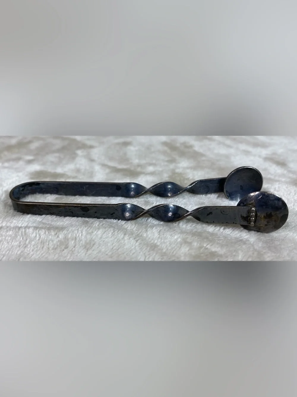 Antique Sterling Silver Sugar Tongs Twist Twisted Handle